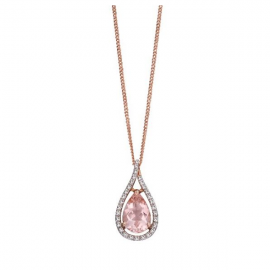 MORGANITE & DIAMOND NECKLACE 